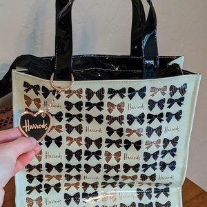 Harrods Zipper Tip Glitter Bow Zipper Bag